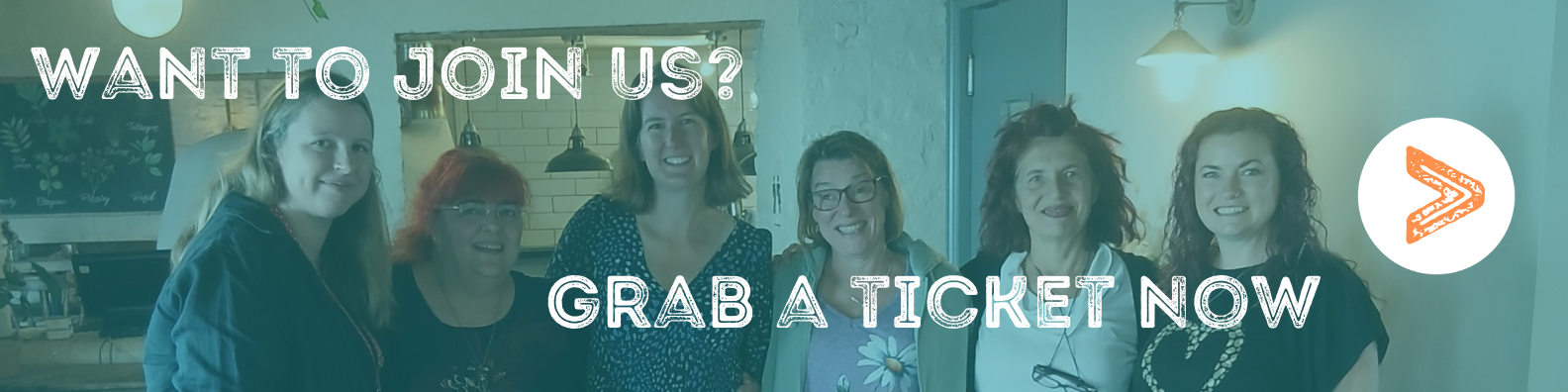 Picture of the community members: want to join us, grab a ticket now