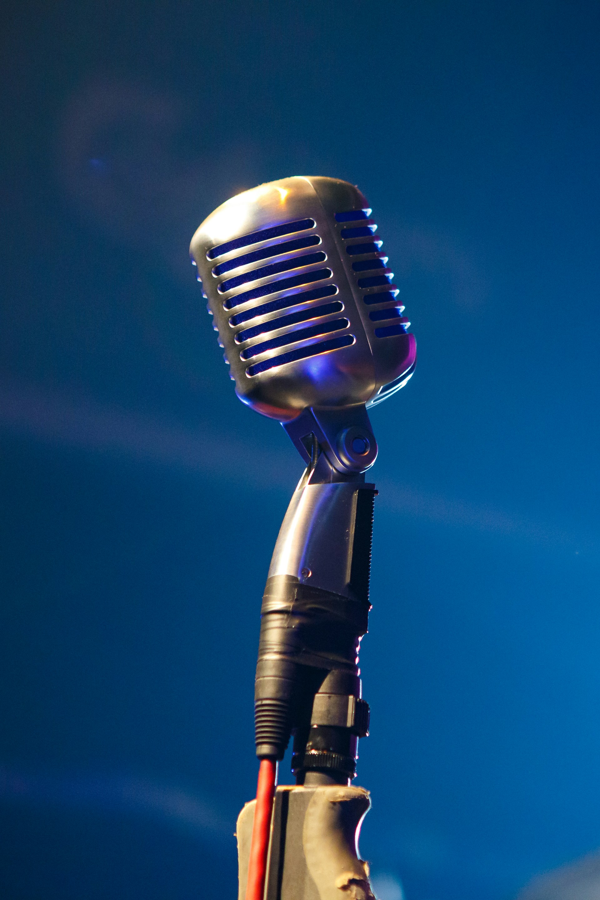 An old style microphone.