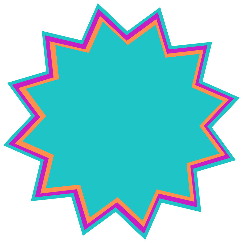 A green star shape used for the background of the Veda Coda Therapy logo.