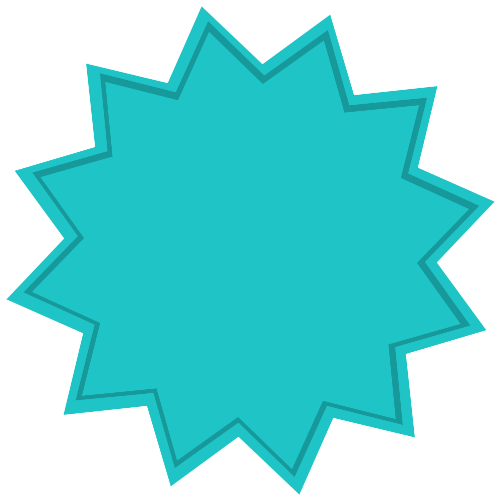 A green star shape used for the background of the Veda Coda Therapy logo.